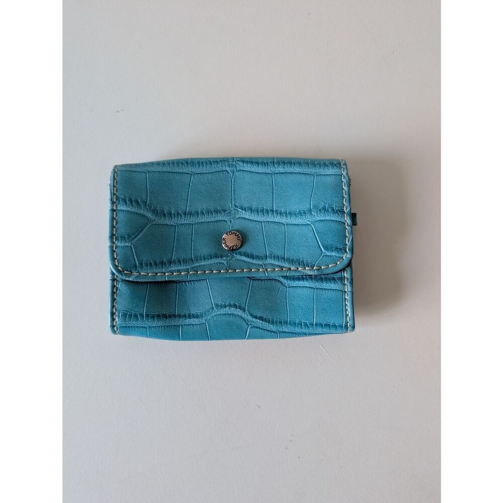 Tommy Hilfiger Blue Small Women's Wallet with Turtle Snap Coin Pouch